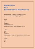 Flight RN Pre-Hire Exam Questions With Answers