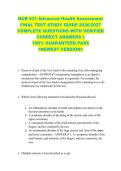 NUR 631 Advanced Health Assessment  FINAL TEST STUDY GUIDE 2026&sol;2027  COMPLETE QUESTIONS WITH VERIFIED  CORRECT ANSWERS &vert;&vert;  100&percnt; GUARANTEED PASS  <NEWEST VERSION> 