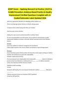 EDAPT Exam &ndash; Applying Research to Practice&colon; CAUTI & CLABSI Prevention&comma; Evidence-Based Practice & Quality Improvement&vert;Verified Questions Complete with A&plus; Graded Rationales Latest Updated 2026 