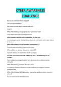 CYBER AWARENESS CHALLENGE - CYBERSECURITY EXAM STUDY GUIDE ACCURATE QUESTIONS AND CORRECT DETAILED ANSWERS WITH RATIONALES &vert;&vert; 100&percnt; GUARANTEED PASS <BRAND NEW VERSION>