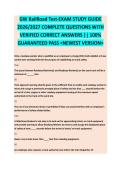 GW RailRoad Test - RAILROAD EXAM STUDY GUIDE ACCURATE QUESTIONS AND CORRECT DETAILED ANSWERS WITH RATIONALES &vert;&vert; 100&percnt; GUARANTEED PASS <BRAND NEW VERSION>