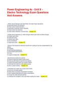 Power Engineering 4a - Unit 8 &ndash; Electro Technology Exam Questions And Answers