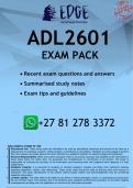ADL2601 EXAM PACK 2026 - DISTINCTION GUARANTEED
