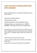 Cyber Awareness Challenge 2025 EXAM WITH ANSWERS