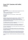 Exam 4 WCC Questions with Verified Solutions