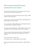 WKU nursing mental health final exam questions with correct answers