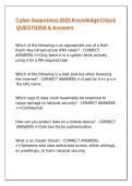 Cyber Awareness 2025 Knowledge Check QUESTIONS & Answers