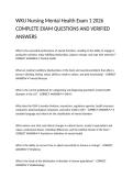 WKU Nursing Mental Health Exam 1 2026 COMPLETE EXAM QUESTIONS AND VERIFIED ANSWERS 
