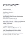 Microbiology WCC Keith Exam Questions and Answers