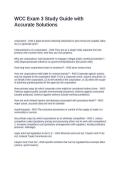 WCC Exam 3 Study Guide with Accurate Solutions