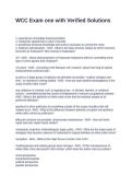 WCC Exam one with Verified Solutions