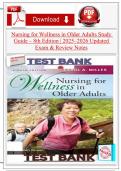 Nursing for Wellness in Older Adults Study Guide &ndash; 8th Edition &vert; 2025&ndash;2026 Updated Exam & Review Notes