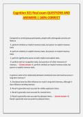 Cognition 321 final exam QUESTIONS AND ANSWERS &vert; 100&percnt; CORRECT