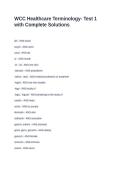 WCC Healthcare Terminology- Test 1 with Complete Solutions