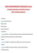 EXOS Performance Specialist Exam Questions with Correct Answers Pass the Exam&comma; 100&percnt; Verified &lpar;2026 &sol; 2027&rpar; Graded A&plus;