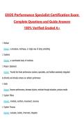 EXOS Performance Specialist Certification Exam Questions with Correct Answers Pass the Exam&comma; 100&percnt; Verified &lpar;2026 &sol; 2027&rpar; Graded A&plus;