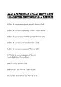 AAMI ACCOUNTING 2 FINAL STUDY SHEET 2026 SOLVED QUESTIONS FULLY CORRECT