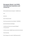 Bourgogne Master Level WSG Overview Exam Questions and Answers