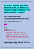 ATI DOSAGE CALCULATION RN ADULT  MEDICAL SURGICAL ONLINE PRACTICE  ASSESSMENT 3&period;2 EXAM QUESTIONS AND  ANSWERS GRADED A&plus; 2026&sol;2027