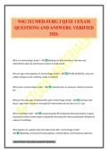 NSG 312 MED-SURG 2 QUIZ 1 EXAM QUESTIONS AND ANSWERS&period; VERIFIED 2026&period;