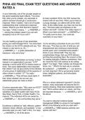 PHHA 430 FINAL EXAM TEST QUESTIONS AND ANSWERS RATED A