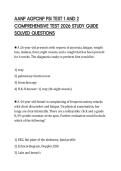 AANP AGPCNP PSI TEST 1 AND 2 COMPREHENSIVE TEST 2026 STUDY GUIDE SOLVED QUESTIONS