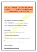 NSG 3111 CARE OF THE CHILDBEARING FAMILY&colon; LECTURE 1 EXAM QUESTIONS AND ANSWERS&period; VERIFIED 2026&period;