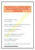 NSG 4525 EXAM 2&colon; CANCER & END OF LIFE&period; QUESTIONS AND ANSWERS&period; VERIFIED 2026&period;