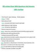 FES Written Exam Questions with Correct Answers Pass the Exam&comma; 100&percnt; Verified &lpar;2026 &sol; 2027&rpar; Graded A&plus;