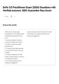SAFe 5&period;0 Practitioner Exam &lpar;2026&rpar; Questions with Verified Answers&comma; 100&percnt; Guarantee Pass Score