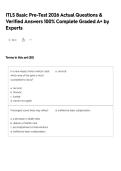 ITLS Basic Pre-Test 2026 Actual Questions & Verified Answers 100&percnt; Complete Graded A&plus; by Experts