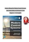 Solutions Manual For  Modern Control Systems 14th Global Edition by Dorf & Bishop &vert; PDF Chapters 1-13 Complete