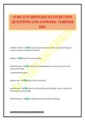 NURS 1170 MIDTERM EXAM REVIEW QUESTIONS AND ANSWERS&period; VERIFIED 2026&period;
