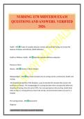 NURSING 1170 MIDTERM EXAM QUESTIONS AND ANSWERS&period; VERIFIED 2026&period;