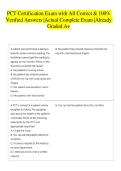 PCT Certification Exam with All Correct & 100&percnt; Verified Answers &vert;Actual Complete Exam &vert;Already Graded A&plus; 