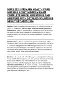 NURS 552-1 PRIMARY HEALTH CARE NURSING ADULT MIDTERM EXAM COMPLETE GUIDE&colon; QUESTIONS AND ANSWERS WITH DETAILED SOLUTIONS NEWLY UPDATED 2026