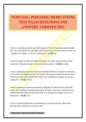 NURS 3110 - PEDIATRIC MEDICATIONS TEST EXAM QUESTIONS AND ANSWERS&period; VERIFIED 2026&period;