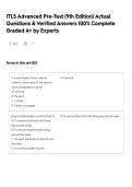 ITLS Advanced Pre-Test &lpar;9th Edition&rpar; Actual Questions & Verified Answers 100&percnt; Complete Graded A&plus; by Experts