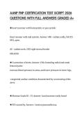 AANP FNP CERTIFICATION TEST SCRIPT 2026 QUESTIONS WITH FULL ANSWERS GRADED A&plus;