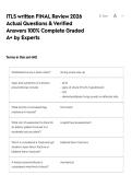 ITLS written FINAL Review 2026 Actual Questions & Verified Answers 100&percnt; Complete Graded A&plus; by Experts