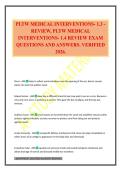 PLTW MEDICAL INTERVENTIONS- 1&period;3 - REVIEW&comma; PLTW MEDICAL INTERVENTIONS- 1&period;4 REVIEW EXAM QUESTIONS AND ANSWERS&period; VERIFIED 2026&period;