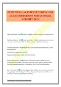 PLTW MEDICAL INTERVENTIONS UNIT 2 EXAM QUESTIONS AND ANSWERS&period; VERIFIED 2026&period;