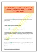 PLTW MEDICAL INTERVENTIONS UNIT 1 EXAM QUESTIONS AND ANSWERS&period; VERIFIED 2026&period;