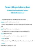 Florida 2-20 Exam Questions with Correct Answers Pass the Exam&comma; 100&percnt; Verified &lpar;2026 &sol; 2027&rpar; Graded A&plus;