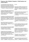 Pregnancy&comma; Labor&comma; Childbirth&comma; Postpartum - At Risk Questions and Answers Rated A