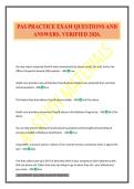 PAS PRACTICE EXAM QUESTIONS AND ANSWERS&period; VERIFIED 2026&period;