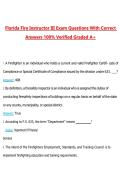 Florida Fire Instructor III Exam Questions with Correct Answers Pass the Exam&comma; 100&percnt; Verified &lpar;2026 &sol; 2027&rpar; Graded A&plus;