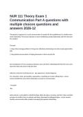  NUR 111 Theory Exam 1 Communication Part A questions with multiple choices questions and answers 2026-12