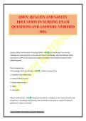 QSEN&colon; QUALITY AND SAFETY EDUCATION IN NURSING EXAM QUESTIONS AND ANSWERS&period; VERIFIED 2026&period;