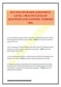 RN CONCEPT-BASED ASSESSMENT LEVEL 1 PRACTICE B EXAM QUESTIONS AND ANSWERS&period; VERIFIED 2026
